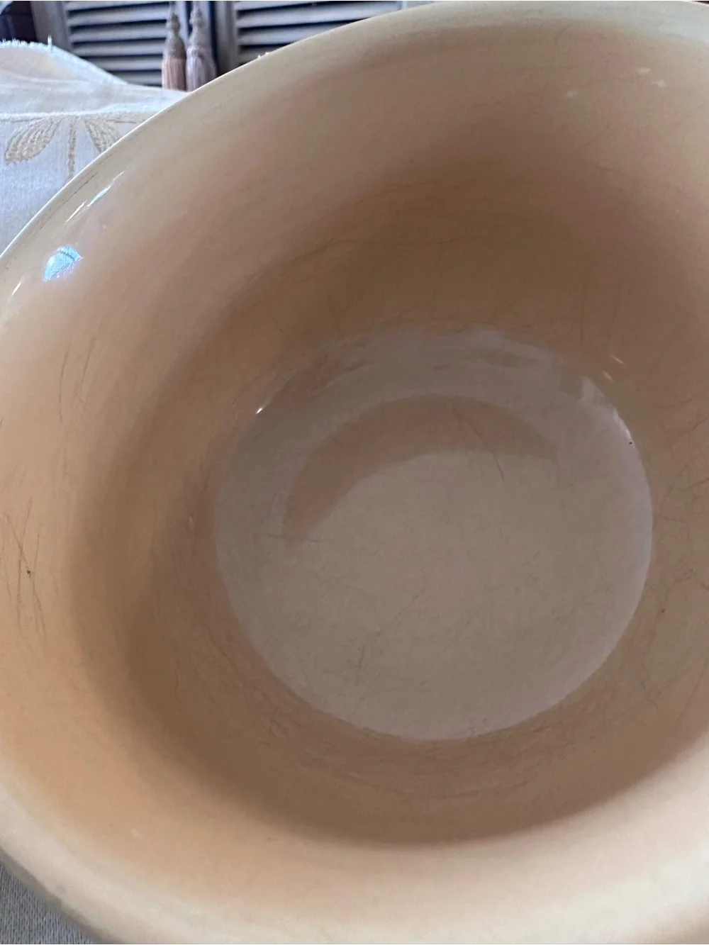 Longaberger Woven Traditions Stoneware Chili / Soup / Chowder Bowl w/ Handle.
